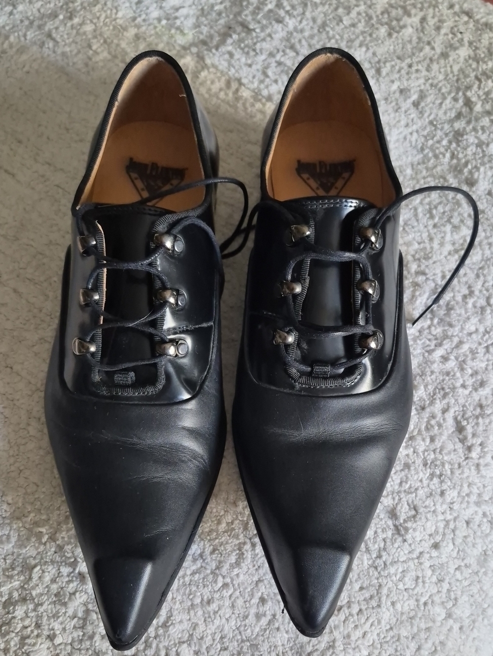 Fluevog Lestat Swordfish Black Pointed Lace-Up Men's/womens  Shoes. Discontinued